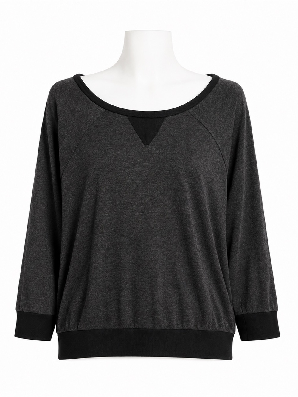 Size M‎ Grace & Lace Women’s Charcoal Gray Raglan Pullover Sweatshirt Top